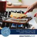 Rachael Ray Cook + Create Nonstick Stovetop Griddle/Grill Pan, Square, 11 Inch, Red