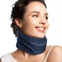 BETOVIN Neck Brace Cervical Collar - Neck Support Brace for Sleeping, Soft Foam Wraps Keep Vertebrae Stable and Aligned for Relief of Cervical Spine Pressure for Women & Men, (12.6-15.8 Inch) Blue