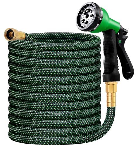 HBlife Garden Hose 50ft, Non Expandable Water Hose Flexible Lightweight Hose for Yard, Lawn, Car Wash and Outdoor