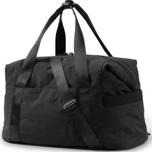 BAGSMART BAGSMART Gym Bag for Women, Carry on Weekender Overnight Travel Duffel Bags with Trolley Sleeve, Personal Item Travel Bag Tote Workout Dance Bag(Black-Large)