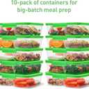 Sistema Nest It Meal Prep Food Storage Containers with Lids, 10-Pack of 3.7-Cup Containers with 2 Divided Compartments, Airtight & Leak-Resistant, Dishwasher, Microwave, & Freezer-Safe, BPA-Free