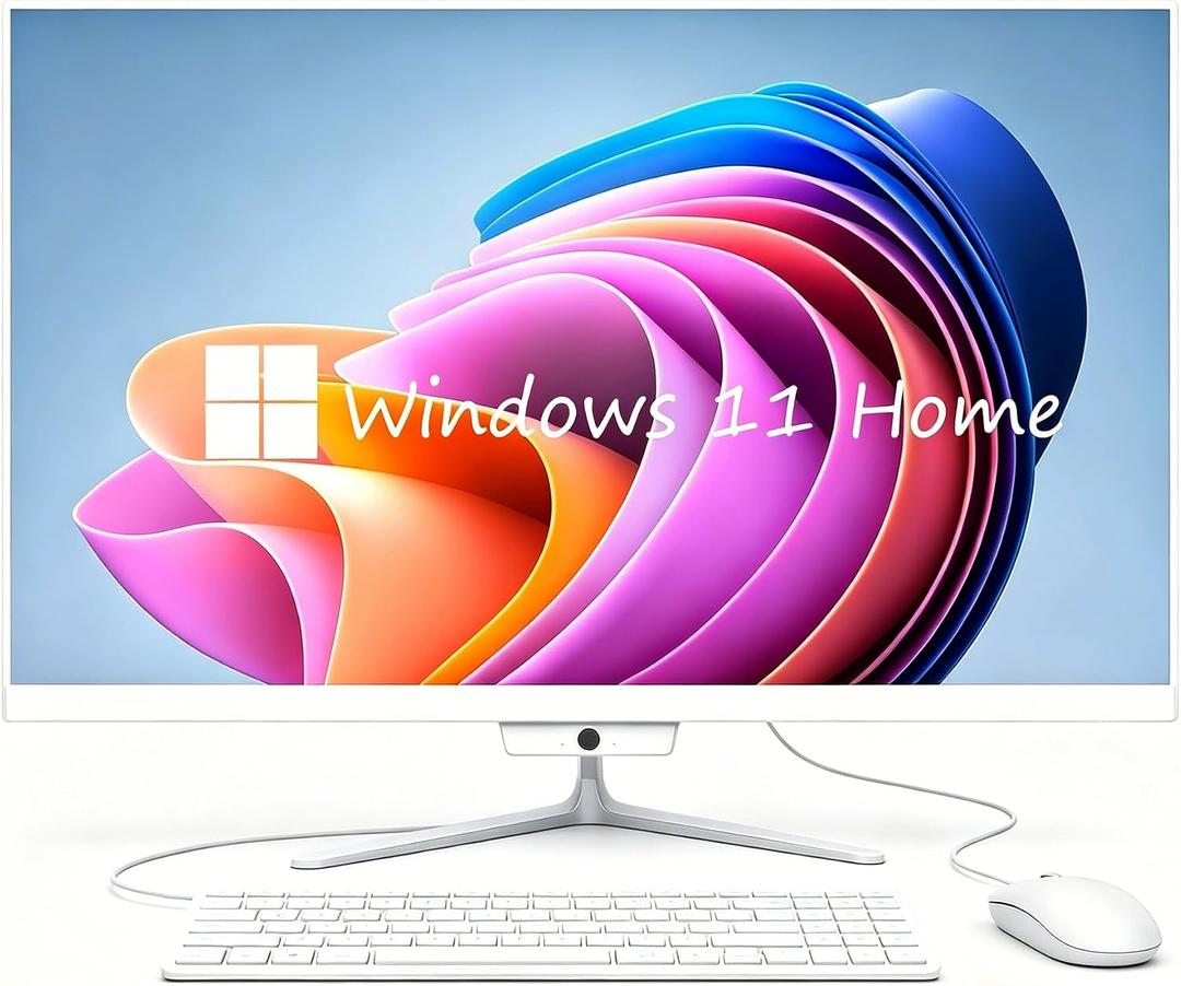 23.8" All-in-One Computer with Webcam, FHD 1920x1080 Display, CPU-i5 up to 3.6GHz, 8GB DDR3 RAM, 256GB SSD, Windows 11 Home with HDMI WiFi 5/BT 4.0 Wired Keyboard & Mouse