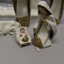 Ivory and Gold Christmas Nativity 10 Piece Set Holiday Decoration New 31379