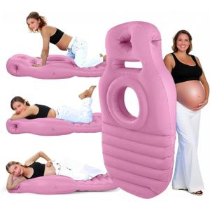 Pregnancy Pool Float with Belly Hole,Nflatable Portable Pillow,Stomach Sleeping,Relieves Back Pain & SPD,Pregnancy Float Used in Any Scene,Comfort Solution for Pregnancy,Electric Air Pump (Pink)