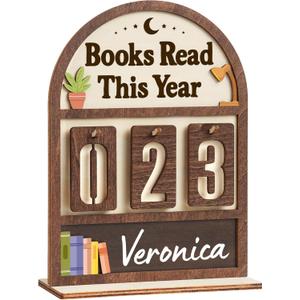 Books Read This Year Counter Valentines Day Gifts For Women Readers, Personalized Book Counter Tracker Bookshelf Decor, Bookish Gifts Accessories For Book Lovers, Bookworm, Bookclub Stocking Stuffers