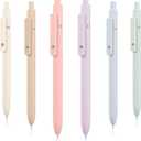 2 x Hapikalor Gel Pens, 6 Pcs 0.5mm Quick Dry Black Ink Pens Fine Point Smooth Writing Pens, Cute Gifts for Women Stocking Stuffers for Teen Girls (1 Count (Pack of 6), Multicolor)
