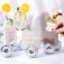 Engrowtic 12 Pcs Disco Ball Table Number Card Holders Silver Place Card Holder for Photo Name Stands Disco Centerpiece Decor for Wedding Party Birthday Table Number, 2 Inch