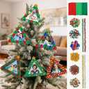 Amyhill 36 Set Christmas Craft Kits Winter Crafts DIY Stick Christmas Ornaments DIY Picture Frames Craft Set Xmas Tree Ornaments Decoration Make Your Own Holiday Crafts Party Favors