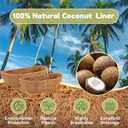 4 Pcs 24 Inch Trough Coco Liner for Window Box, 100% Natural Half Moon Coconut Coir Planter, Replaceable Coconut Fiber Liner for Window Boxes & Fence Flower Baskets (4, 24 inch)