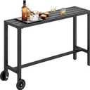 YITAHOME Outdoor Bar Table, 39" Outdoor Patio Bar Table, Weatherproof & Sturdy Bar Height Table for Balcony, Garden, Yard, Poolside, Black