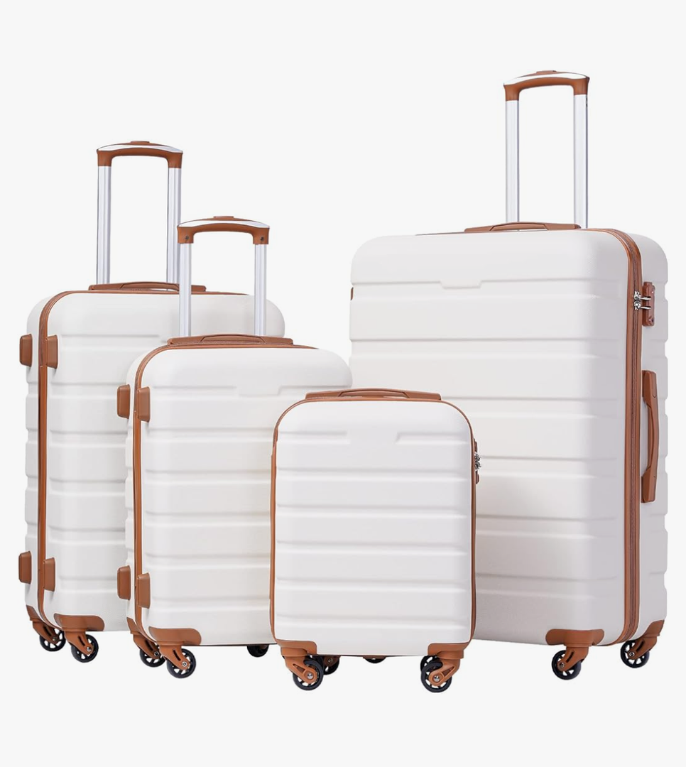Coolife Luggage 4 Piece Set Suitcase Spinner Hardshell Lightweight TSA Lock