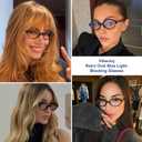 ViewJoy Retro Oval Blue Light Glasses for Women Fashion Computer Glasses Bluelight Blocking Medium Eyewear 2 Pack Vintage Frame