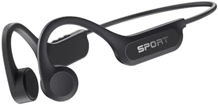 Bone Conduction Headphones, Bluetooth 5.4 Open Ear Headphones, 10H Playtimes Wireless Headphones with Mic, Sport Earphones, IP56 Sweatproof Headset for Workout, Hiking, Black