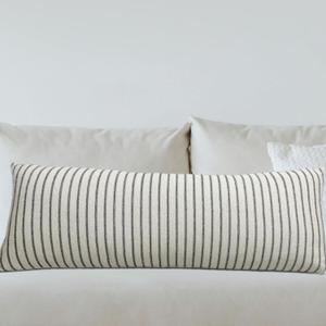 Boho Long Lumbar Throw Pillow Cover 14x36 Inch, Striped Body Chenille Pillow Covers, Decorative Pillows for Bed Sofa Farmhouse Livingroom, 1Pack (36" x 14" (Pack of 1))