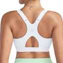 RUNNING GIRL Sports Bras for Women High Support, Adjustable Straps High Impact Sports Bras with Sewn in Pads Workout Bra (Medium, Snow White)