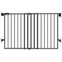 Babelio 31.5-55" No Bottom Bar Baby Gate Extra Wide, 2-in-1 Auto Close Dog Gate for The House, Stairs and Doorways, with Large Walk Thru Door, Black