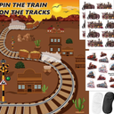 Train Party Games Supplies, Pin The Choo Choo on The Track Funny Game for Chugga Chugga Two Two Train Birthday Party Decorations Supplies