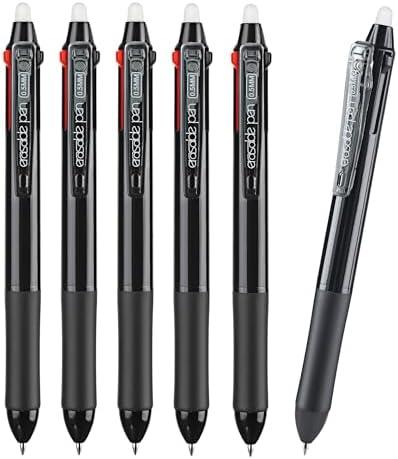 Aozora Erasable Pens Multicolor Click Fine Point 0.5mm 3color Pen in One Retractable Multi Color Erasable Gel Pens for Completing Sudoku and Crossword Puzzles 5 Pack