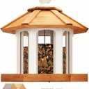 2026 Large Gazebo Bird Feeders for Outside Clearance - Bird Feeder Kit for Adults to Build- Hanging Birdfeeder for Outdoor-Rust Proof Mesh-Cedar Wood Longtime Lasting-(6 Lbs Capacity)