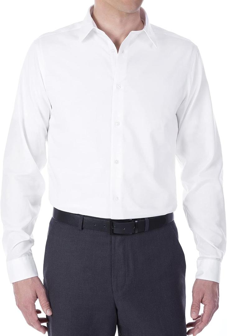 Calvin Klein Men's Slim Fit Non-Iron Herringbone Dress Shirt, M