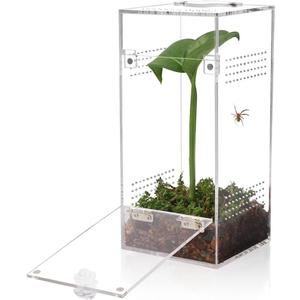 Jumping Spider & Tarantula Enclosure, Snail & Praying Mantis Habitat, Insect & Small Reptile Terrarium (6.8x3.1x3.1inch)