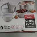 FineDine Stainless Steel Mixing Bowls Set with Lids, Home Kitchen Cooking Essentials Household Must Haves for Baking, 5 Pieces (Silver)