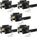 Door Handles Interior, Door Knobs Interior, Black Door Handle with Reversible Lever, Keyed Alike Door Lock Sets for Bedroom, 5 Packs Heavy Duty Door Lock Sets, Matte Black (Entry(Lock with Same Keys))