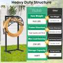 TomCare Garden Hose Holder Heavy Duty Water Hose Holder Holds 160 FT Hoses 4 Spikes Hose Reel Freestanding Hose Hanger Sturdy Hose Storage Stand for Outside Yard Lawn
