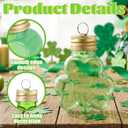 2 x 50 Pcs 50 ml Lucky Hanging Clover Bottles Mini Clover Shaped Beverage Bottles Paired with DIY Shamrocks Ornament for Party Favors, Drink Containers, Gift Supplies (Green)