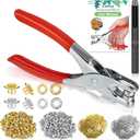 1200PCS Eyelet Grommet Tool Kit, Caffox 1/4 Inch Grommet Eyelet Plier 6mm Metal Eyelets and Washers for Fabric Hole Punch Grommet Pliers for Leather Clothes Belt