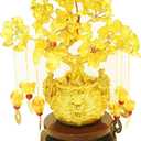 Feng Shui Yellow Crystal Tree/Yellow Crystal Money Tree and Yellow Crystal Tree, Faucet Crystal Tree/Chinese Dragon Fortune Crystal Tree/Gift Tree (Yellow)