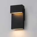 Easyusahome Outdoor Wall Lights Modern LED Exterior Lighting Fixtures, 3000K 15W Compact Outdoor Wall Sconce for Porch, Matte Black Outside Wall Mount Lights for Front Door House Garage Indoor