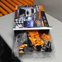 Slot Car Race Track Sets with 4 Slot Cars, Electric Race Car Track Include Slope Circular Overpass Track, Dual Racing Game Featuring Flash Bridge and Pendulum, Gifts Toys for Boys Kids Age 6 7 8-12