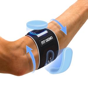 Fit Geno Elbow Brace for Tennis & Golfer's Elbow: Adjustable Elbow Strap for Tendonitis Pain Relief with Compression Pad - Support for Sports Men and Women - Forearm 10''-15.5'', 1 Pack (Black)