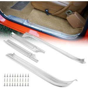 ATRACYPART Door Sill Protector Kit LH & RH, Compatible with 1973–1977 Chevy GMC C/K Series Pickup, Aluminum Door Edge Guard Scratch Protector Interior Trim Accessory, 4PCS