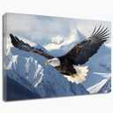 QIXIANG Eagle Canvas Prints Wall Art Flying Eagle Pictures Large Bird Wildlife Poster Western Animal Artwork for Home Decor Framed (Eagle,16.00" x 24.00")