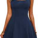 ANRABESS Women Summer Sleeveless Square Neck Cocktail Dress 2026 A-Line Casual Formal Beach Vacation Party Mini Dress S