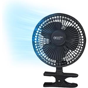 Comfort Zone Portable Clip on Fan, 6 inch Stroller Fan with Fully Adjustable Tilt, Quiet 2 Speed Bedside Fan, Mini Desk Fan, Table Fan, Easily Clip on to Desk, Stroller or Bedroom Nightstand, Black