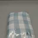 Softalker Checkered Tablecloth Rectangle, Outdoor Linen Cotton Gingham Table Cloth with Tassel, Heavy Duty Wrinkle Free Buffalo Plaid Table Cover for Kitchen Dining Summer Party - 55 x 84 Inch, Aqua