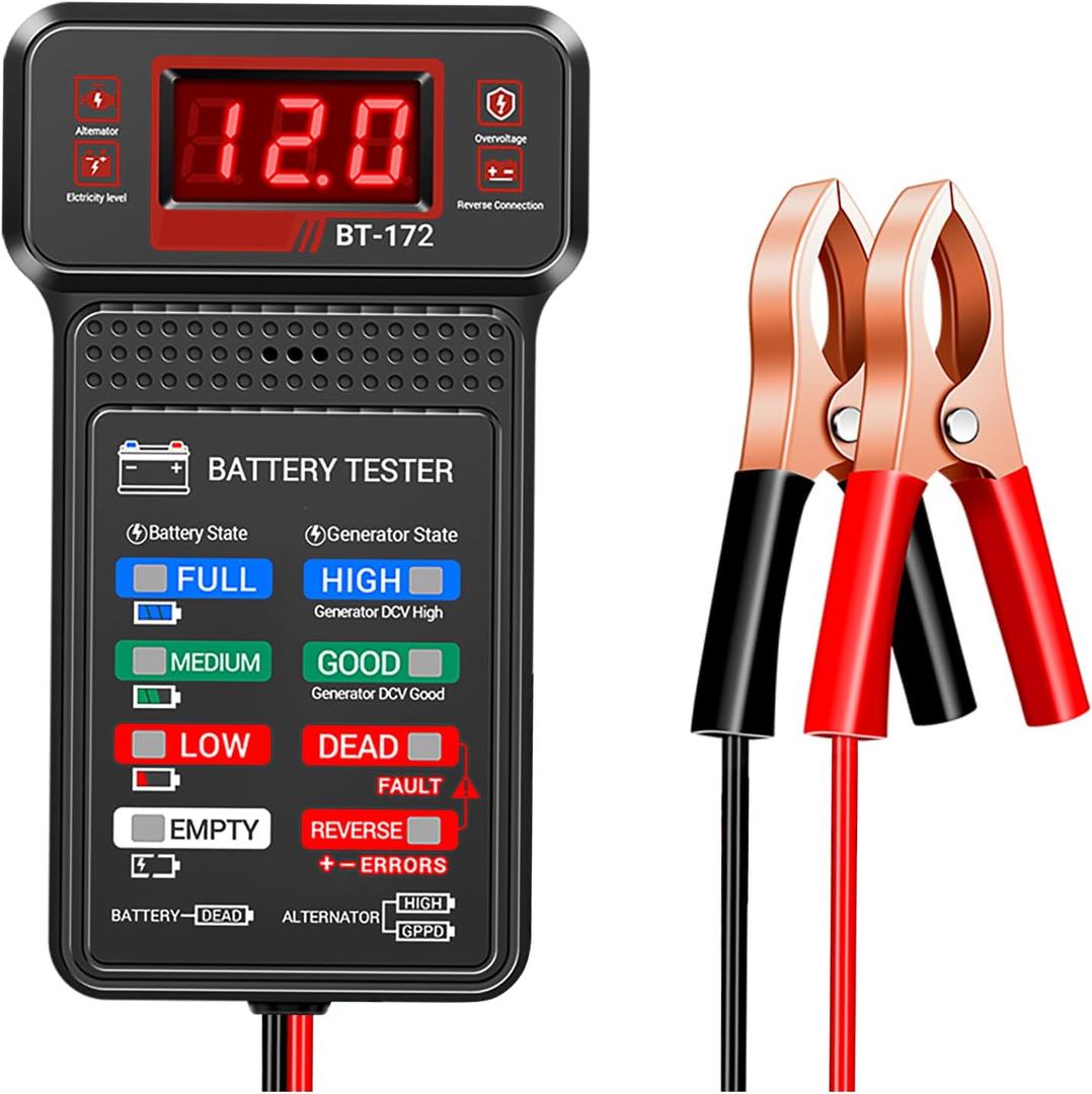 Car Battery Testers with LCD Display & LED Indicators,Battery Load Tester 12v Automotive,Universal Car Batteries Testers and Alternator Tester Cars Tools for 12v Vehicles