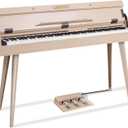 88 Key Weighted Home Digital Piano- Wooden Desk Electric Piano Transforms Between Desk and Vanity - Progressive Hammer-Action Keyboard, Perfect for Beginners with MIDI-Apricot