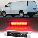 Third 3rd Brake Light LED for 2003-2017 Chevy Express, High Mount Rear Brake Lights Assembly for 03-17 GMC Savana, Waterproof Center Cab Lamp Stop Light