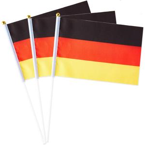 German Flag Germany Small Stick Mini Hand Held Flags Decorations 1 Dozen (12 pack)