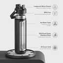 ENCOOL Insulated Water Bottle with Straw Stainless Steel Water Bottle, Leak-Proof, BPA-Free, Double Wall Vacuum Keeps Cold for 24 Hours for Sports, Travel, School (26 oz, Black Night)