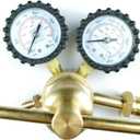 Nitrogen Regulator, Brass Body, Single Stage, 0-1400PSI, CGA-580 Inlet, 7/16"-20 Outlet, Transparent & Golden
