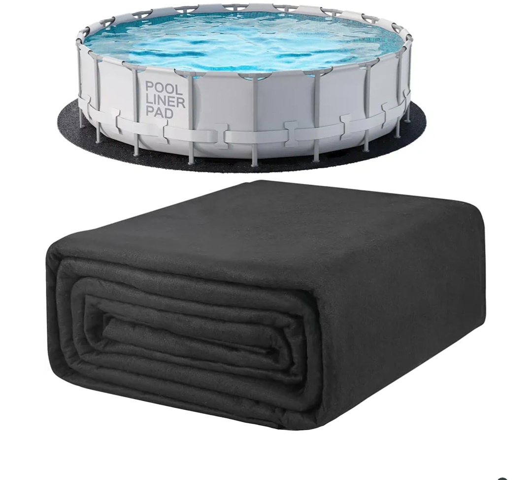 POOLHACKER 28 Ft Pool Liner Pad, Round Pool Liners for Above Ground Swimming Pools, Durable Geotextile Material, Easy to Install, Extends Life to The Line, Under Pool Padding