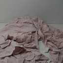 MooMee Bedding Duvet Cover Set 100% Washed Cotton Linen Like Textured Breathable Durable Soft Comfy (Heathered Greyish Pink, Queen 90"x90")