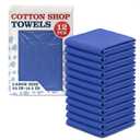 Huck Towels -12 Pack 24"x16.5" Cotton Blue Shop Towels - Large Cotton Rags for Cleaning, Reusable Cloths for Kitchen, Bar, Garage, Housekeeping | Absorbent Cleaning Cloths for Wiping & Polishing
