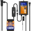 1300W Titanium Fully Submersible Water Heater for Pool, Electric Ground Swimming Pool & Hot Tub Immersion Water Heater with Thermostat & GFCI Plug, for Bathtub Baptistery Camping Bucket Stock Tank (1)