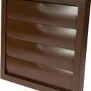 Vent Systems 6" Inch Brown Exhaust Vent Cover - Dryer Vent Hood - Louvered Dryer Duct Vent Cover - Vent Hood Cap - One-Directional Plastic Air Exhaust Grille - HVAC Louver Grill for Exterior Use